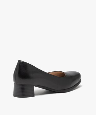 Escarpins femme confort en cuir uni à bout carré vue4 - GEMO 4G FEMME - GEMO