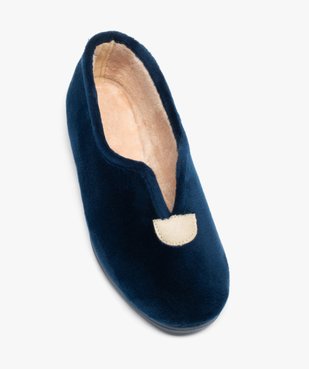 Chaussons femme pantoufles en velours uni à semelle compensée vue5 - GEMO(HOMWR FEM) - GEMO