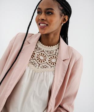 Veste blazer fluide en Tencel femme vue3 - GEMO 4G FEMME - GEMO