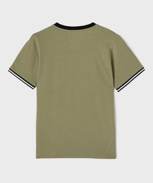 Tee-shirt manches courtes à col V garçon vue3 - GEMO (JUNIOR) - GEMO