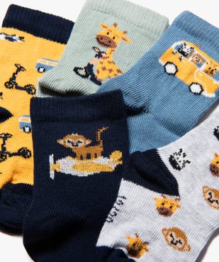 Chaussettes à motifs bébé (lot de 5) vue2 - GEMO 4G BEBE - GEMO