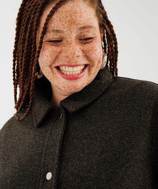 Manteau court aspect drap de laine à boutons-pression femme grande taille vue3 - GEMO (G TAILLE) - GEMO