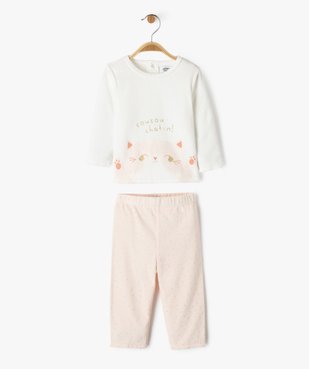 Pyjama en velours 2 pièces imprimées bébé vue1 - GEMO 4G BEBE - GEMO
