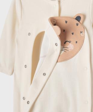 Pyjama en coton ouvert devant motif félin bébé fille vue2 - GEMO 4G BEBE - GEMO