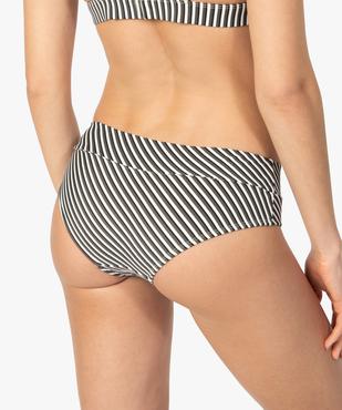 Bas de maillot de bain femme rayé forme shorty vue2 - GEMO (PLAGE) - GEMO