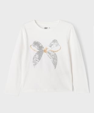 Tee-shirt manches longues à sequins brillants fille vue1 - GEMO 4G FILLE - GEMO