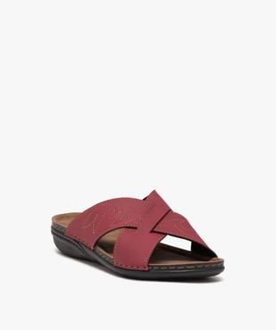 Mules femme confort à larges brides croisées et détails surpiqués vue2 - GEMO (CONFORT) - GEMO