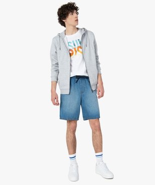 Sweat zippé à capuche homme vue5 - GEMO (HOMME) - GEMO