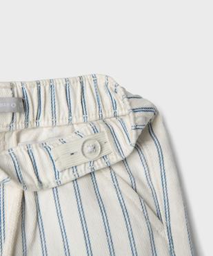Short rayé en coton avec taille ajustable bébé garçon - LuluCastagnette vue3 - LULUCASTAGNETTE - GEMO
