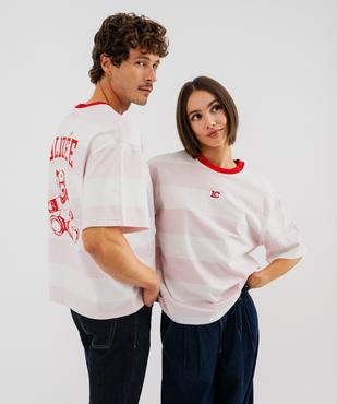 Tee-shirt mixte manches courtes à larges rayures et imprimé dos - LuluCastagnette X Alizée vue8 - LULUCASTAGNETTE - GEMO