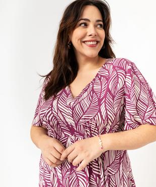 Robe à manches courtes à motifs fleuris femme grande taille vue2 - GEMO 4G GT - GEMO