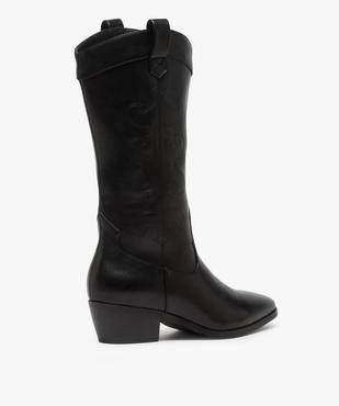 Bottes femme esprit santiags avec tige brodée vue4 - GEMO (CASUAL) - GEMO