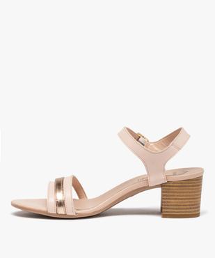Sandales femme à talon dessus fines brides cuir - Tanéo vue3 - TANEO - GEMO
