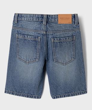 Bermuda en jean coupe skater en denim de coton délavé garçon vue4 - GEMO (ENFANT) - GEMO