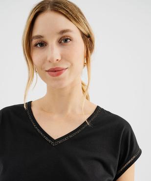 Tee-shirt à manches courtes avec finitions scintillantes femme vue7 - GEMO 4G FEMME - GEMO