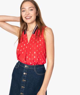 Débardeur femme à motifs et col V sportswear vue1 - GEMO(FEMME PAP) - GEMO