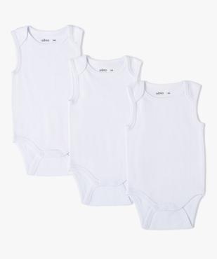 Bodies bébé sans manches (lot de 3) 100% coton biologique vue1 - GEMO 4G BEBE - GEMO