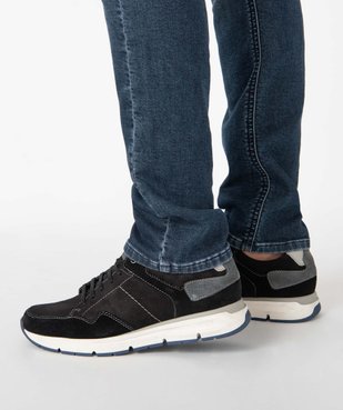 Baskets homme à lacets dessus cuir uni - Tanéo vue1 - TANEO - GEMO