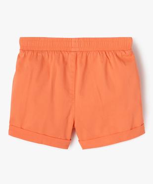 Short ample avec taille élastique en coton stretch fille vue3 - GEMO (ENFANT) - GEMO