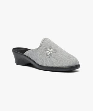 Mules d'intérieur avec motif brodé et petit talon vue2 - GEMO(HOMWR FEM) - GEMO