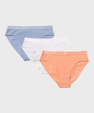 Culottes en coton avec ceinture irisée fille (lot de 3) vue1 - GEMO 4G FILLE - GEMO