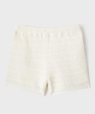 Short en maille ajourée avec ceinture élastique fille vue3 - GEMO (ENFANT) - GEMO