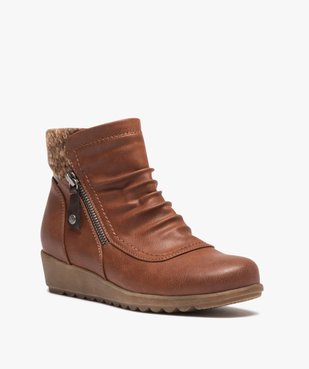 Boots femme confort unies à zip et col chaussette  vue2 - GEMO (CONFORT) - GEMO