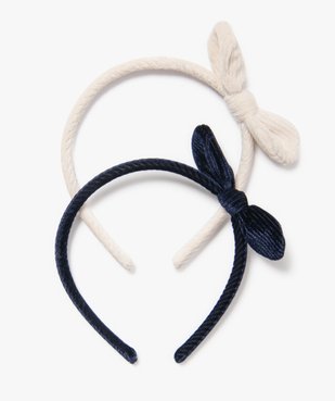 Serre-tête à nœud en velours côtelé fille  (lot de 2) vue1 - GEMO (ACCESS) - GEMO