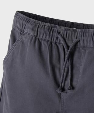 Bermuda regular en coton stretch à taille élastiquée garçon vue2 - GEMO (JUNIOR) - GEMO