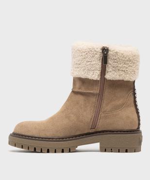 Boots avec tige en sherpa et semelle crantée femme - 5 Miles vue3 - 5 MILES - GEMO