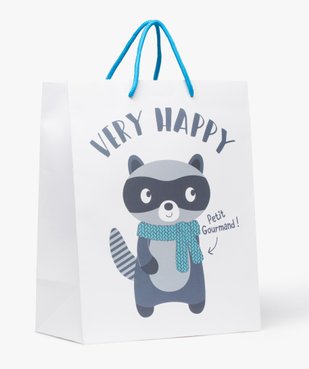 Pochette cadeau bébé avec motif raton-laveur vue1 - GEMO 4G BEBE - GEMO