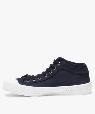 Tennis homme en toile unie semi-montantes vue3 - GEMO (CASUAL) - GEMO