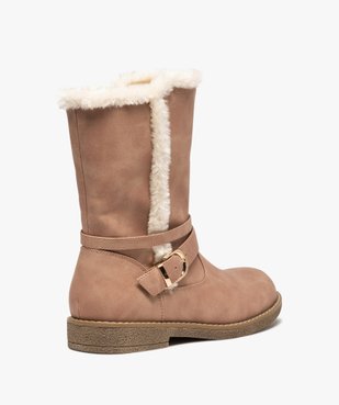 Boots fourrées femme plates unies avec bride décorative vue4 - VALENTINA BALDA - GEMO