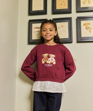 Sweat effet 2-en-1 fille - LuluCastagnette vue1 - LULU CASTAGNETTE G4G D - GEMO