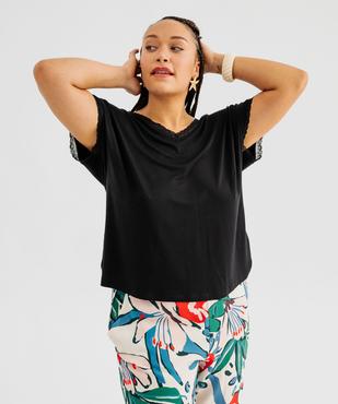 Tee-shirt à manches courtes à col V femme grande taille vue5 - GEMO 4G GT - GEMO