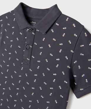 Polo manches courtes à micro motifs garçon vue2 - GEMO 4G GARCON - GEMO