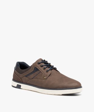Derbies style tennis à semelle contrastée homme vue3 - GEMO (CASUAL) - GEMO