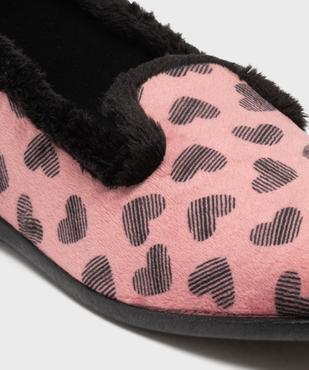 Chaussons pantoufles en velours imprimé cœurs femme vue6 - G'FLEX GEMO FOR GOOD - GEMO