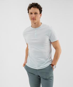 Tee-shirt manches courtes col tunisien homme vue1 - GEMO 4G HOMME - GEMO