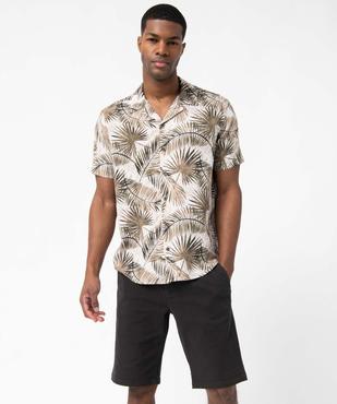 Bermuda homme en toile extensible 5 poches coupe chino vue5 - GEMO (HOMME) - GEMO