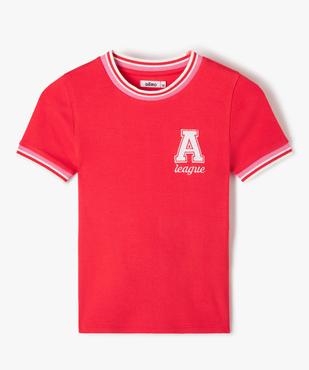 Tee-shirt fille à manches courtes et détails sport rétro vue1 - GEMO (JUNIOR) - GEMO