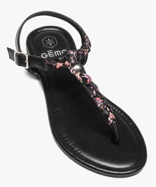 Sandales femme à talon plat et entre-doigts tressé vue5 - GEMO (CASUAL) - GEMO