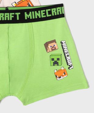 Boxer en coton stretch imprimé garçon - Minecraft (lot de 3) vue2 - MINECRAFT - GEMO