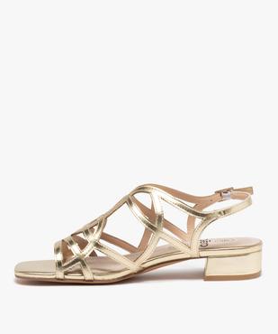 Sandales femme unies à brides entrelacées vernies vue4 - GEMO (CASUAL) - GEMO