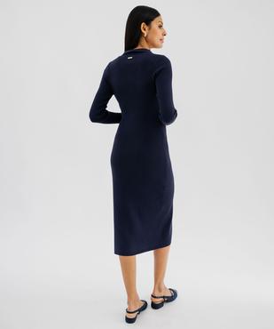 Robe longe en maille côtelée femme - LuluCastagnette vue3 - LULU CASTAGNETTE GEMO FOR GOOD - GEMO