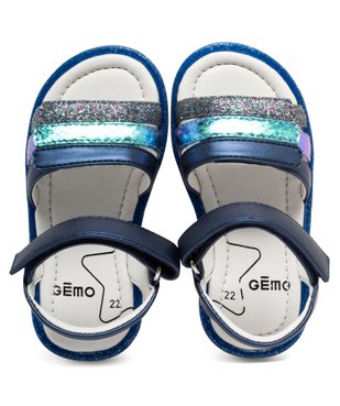 Sandales bébé fille à brides scratch métallisées fantaisie vue2 - GEMO(BEBE DEBT) - GEMO