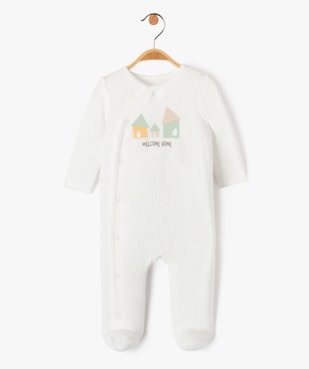 Pyjama en velours doux ouverture devant et motif bébé  vue1 - GEMO(BB COUCHE) - GEMO