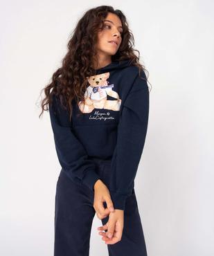 Sweat femme à capuche avec motif - LuluCastagnette vue6 - LULUCASTAGNETTE - GEMO