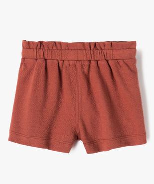 Short bébé fille en maille texturée avec taille élastiquée - LuluCastagnette vue3 - LULUCASTAGNETTE - GEMO