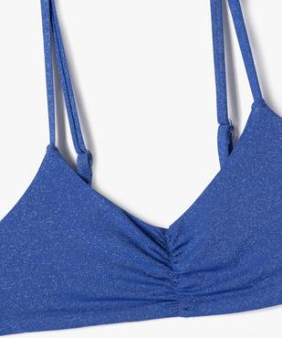 Maillot de bain deux pièces à paillettes fille vue2 - GEMO 4G FILLE - GEMO